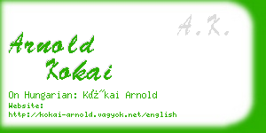 arnold kokai business card